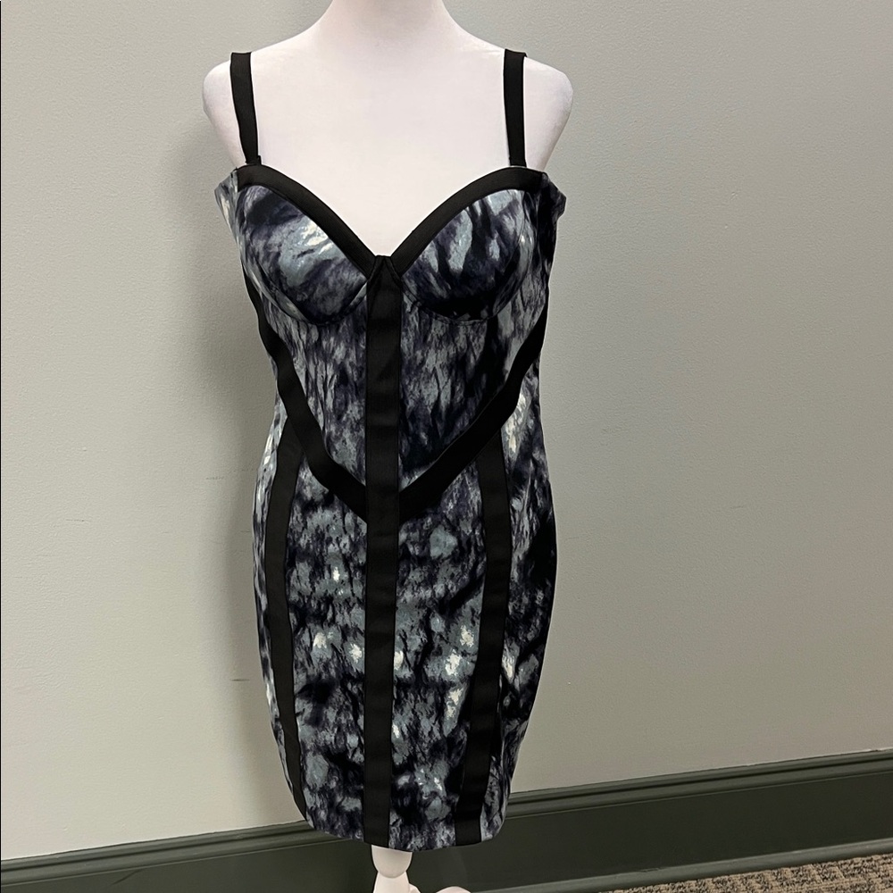 Black and Gray Strappy Dress